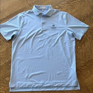 Men’s Peter Millar  golf polo , never been worn.  Blue Striped Men's Polo Shirt